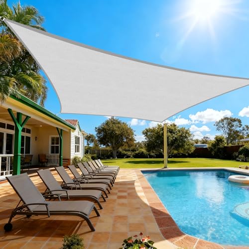Artpuch Sun Shade Sail Canopy14'X21'Customized Light GreyRectangle 95% UV Block Shade Cover for Outdoor Backyard Patio, Lawn, Garden Carport（Custom - color: Light Grey, size: 14'X21'Customized