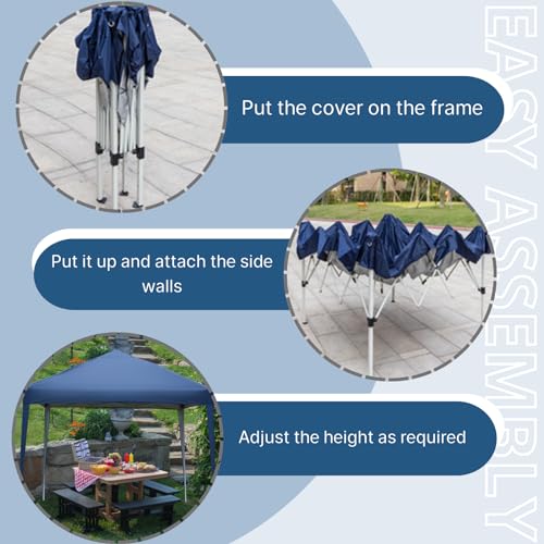 Outvita 10x10ft Ez Pop Up Outdoor Canopy Tent, Portable Commercial Instant Tent with Carry Bag for Party Wedding Birthday BBQ Events - style: 10x10-blue