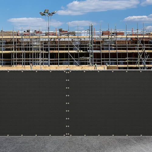 Buzzbazaar 7' x 32' Black Heavy Duty Privacy Fence Screen - Commercial Grade Shade Cover with Brass Grommets, Outdoor Wind Block & Yard Barrier, Customizable Size