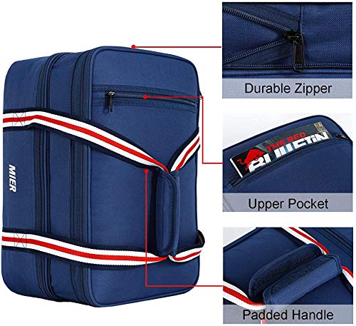 MIER Insulated Double Casserole Carrier Thermal Lunch Tote for Potluck Parties, Picnic, Beach, Fits 9 x 13 Inches Casserole Dish, Expandable by Mid Zipper, Navy - color: Navy