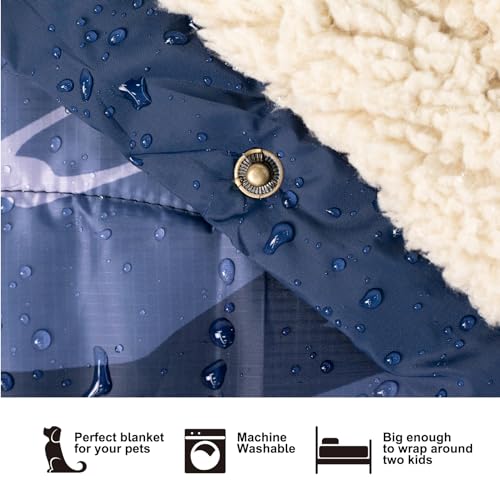 Outdoor Camping Blanket with Sherpa Lining, Extra Warm Thick Camp Blankets and Puffy Ultralight Soft Poncho DWR Camping Quilt for Cold Weather, Adventure, Sleeping, Backpacking 56"x 40" - color: Rosy Red, size: 56 x 40 inches