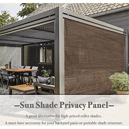 Alion Home Sun Shade Privacy Panel with Grommets and Hems on 4 Sides for Patio, Awning, Window, Pergola or Gazebo - Mocha Brown (8' x 16') - color: Mocha Brown, size: 8' x 16'