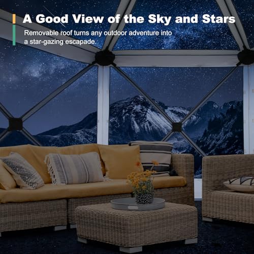COBIZI 12x12 FT Pop Up Canopy Extendable Tent, Gazebos On Clearance, Screened in Gazebo,Screen Tents Portable carpas para Patio for Outdoor Camping,Backyard, Garden, Brown(Upgraded) - color: Brown, size: Extendable 12x12 FT Stargazer