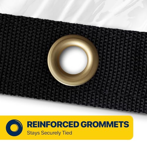 Seal Skin Covers Waterproof Clear Tarp 16x20 FT, 20 Mil 18 OZ 560 GSM Heavy Duty Transparent Vinyl Tarpaulin with Grommets - size: 16' X 20'