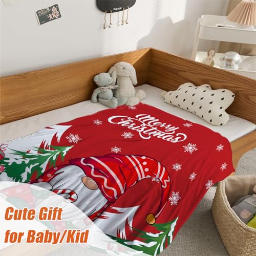 YeeJu Christmas Throw Blanket Kids Small Red Christmas Tree Gnome Blanket for Girl Boy Child Baby Bed Soft Lightweight Fuzzy Plush Fleece Blankets and Throws Xmas Winter Holiday Blanket 40x50 - color: Chrsitmas-14, size: 40"x50"