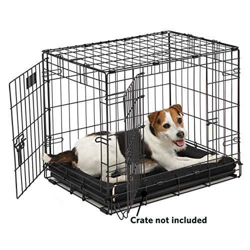MidWest Homes for Pets Small QuietTime MAXX Ultra-Rugged Dog Bed, Water & Odor Resistant, Bolstered Edge, Non-Slip Bottom, Fits 24-inch Crates, Black - color: Black, size: 24 Inch
