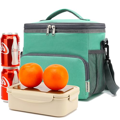 GYEUKHAM Insulated Lunch Bag for Adult/Women/Men, Reusable Large Lunch Box Cooler Soft Tote, Thermal Meal Prep Lunch Pail with Adjustable Shoulder Strap for Picnic/School/Travel/Office, Green - color: Green
