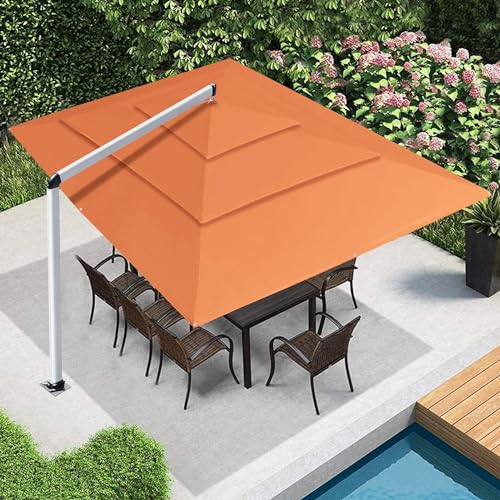 EliteShade USA Atlas 3-Tier 10x13FT Full Aluminum Cantilever Patio Umbrella for Outdoor Restaurant Garden Courtyard Deck Pool and Marketing with Light (No battery), Rust - color: Rust, style: 10×13FT Atlas