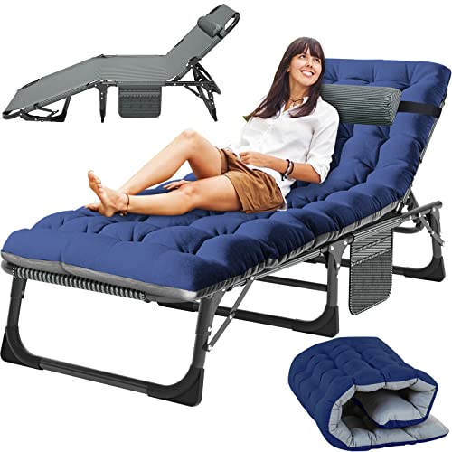 Slsy Sleeping Cots for Adults, 5-Position Folding Chaise Lounge Chairs Outdoor, Portable Folding Bed Cot Lounge Chair for Beach Lawn Camping Pool Sun Tanning - color: Lead