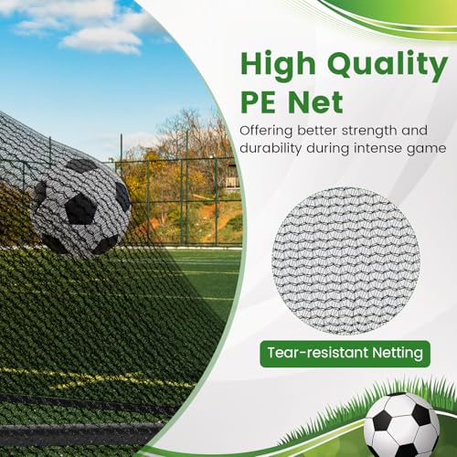 Goplus Soccer Goal, Portable Toddler Soccer Net with Metal Frame, Ground Stakes, Quick Setup, Foldable Soccer Training Equipment for Outdoor Practice Games - style: 40" x 20" x 18"