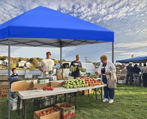 ABCCANOPY 8x8 Pop Up Canopy Tent, Easy Setup Instant Shelter with Wheeled Bag, Heavy Duty Outdoor Canopy for Beach, Market, Backyard, UV Protection, Outdoor Weather Protection (Royal Blue, 8x8) - color: Royal Blue, size: 8x8