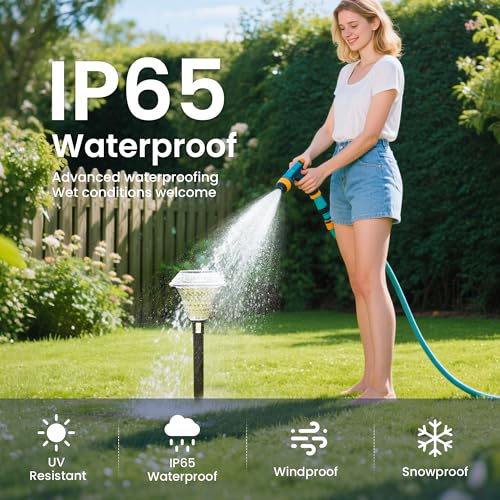 Solar Pathway Lights Garden Decor for Yard, Solar Garden Lights for Outside Waterproof Landscape Lighting, Garden Decorative for Walkway, Driveway, Yard, Landscape, Lawn (6 Pack Warm White) - color: Warm White, size: 6