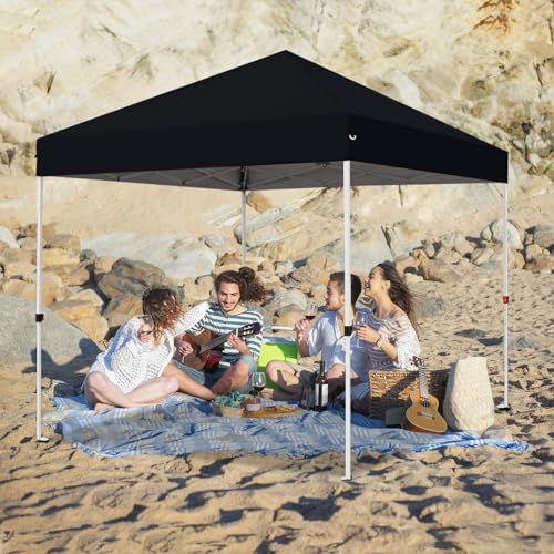 Northroad 8X8 FT Pop Up Canopy, Outdoor Instant Canopy Tent w/Carrying Bag, Portable Gazebo Shelter for Wedding Party,Commercial Event,Patio,Garden,Beach -Black - color: Black, size: 8x8