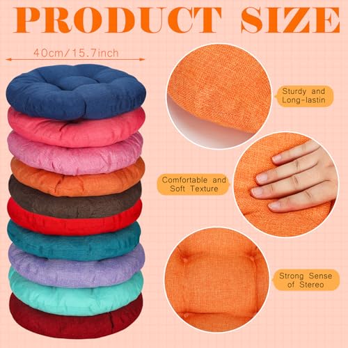 Thyle 10 Pcs Floor Cushions for Classroom Round Meditation Floor Pillow Bulk 15.8" Large Meditation Chair Cushion for Adults Yoga Tatami Nursery Living Room Home Sitting
