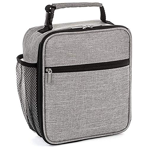 Insulated Lunch Bag, Leakproof Portable Lunch Box for Women Men Boys Girls, Large Capacity Cooler Bag with Handle and Bottle Pocket for Office School Camping Hiking Outdoor Beach Picnic (Grey) - color: Gray