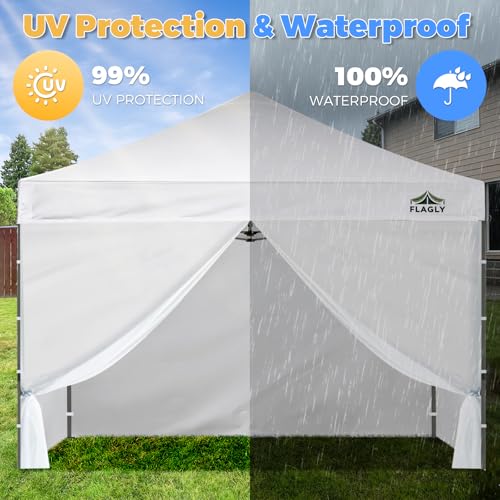 10x10 Pop Up Canopy Sidewall - 1 PC 300D Waterproof Attachable Tent Wall, Privacy Shade for Outdoor Events, Vendor Booths (Tent Not Included, with Door) - style: with Door-1