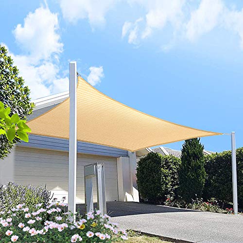 4' x 9' Beige Rectangle Sun Shade Sail Canopy, 95% UV Blockage Awning Shelter Fabric Cloth Screen for Patio Outdoor Backyard - Heavy Duty Commercial Grade (Custom Size - Made in USA) - color: Beige, size: 4' x 9'