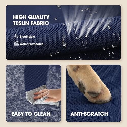 Czpalo Elevated Dog Bed, Raised Outdoor Dog Bed for Extra Large Sized Dogs, Portable Cooling Pet Cot with Breathable & Washable Mesh, Indoor & Outdoor Pet Hammock with Skid-Resistant Feet. - color: Navy Blue, size: XL(48.80"x35.80"x8.00)