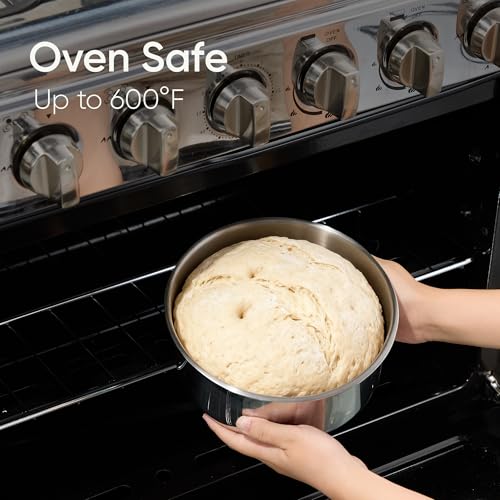CAROTE Tri-Ply Stainless Steel Sauce Pan with Detachable Handle,1.5QT Sauce Pan & 3QT Saucepan with Lid, 5PCS Non-Toxic Induction Kitchen Stainless Steel Pot,Removable Handle,Oven Safe,Woodgrain - color: Silver, size: 5 PCS