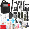 Survival Kit, Gifts for Men Women Teen Boys, 252 pcs Survival Gear and Equipment Mini First Aid Kit for Car Home, Emergency Kit with Molle System for Earthquake, Outdoor Adventure, Car Travel - style: 252pcs-black