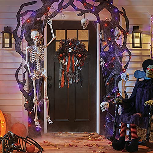 Dazzle Bright Purple and Orange Halloween Fairy String Lights, 2 Pack Total 40FT 120 LED Copper Wire Battery Operated Waterproof Lights, Halloween Decorations for Indoor Outdoor Patio Yard Party Decor - color: purple and orange