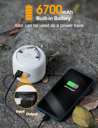 ZMNT LED Camping Lantern Rechargeable 1000LM, Up to 300H Running Time Camping Tent Light, 6700mAh Emergency Light for Hurricane, Power Outages, Home, Hiking, Water-Resistant - style: White