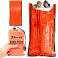 Rocalt Emergency Sleeping Bag | Ultralight Mylar Emergency Blanket, Extra Thick Space Blanket, Waterproof & Portable Thermal Bivy Sack for Camping, Hiking, and Outdoor Adventures