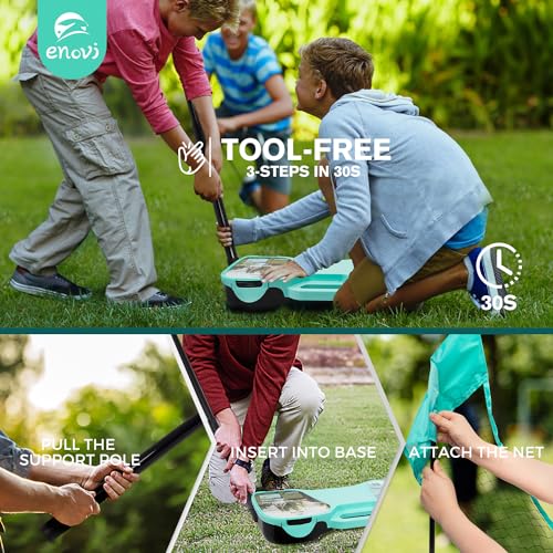 EasyGo Badminton Set, with Net, 4 Racket, 4 Birdies, Portable Storage Box, for Backyards, Outdoor Games, Yard Games