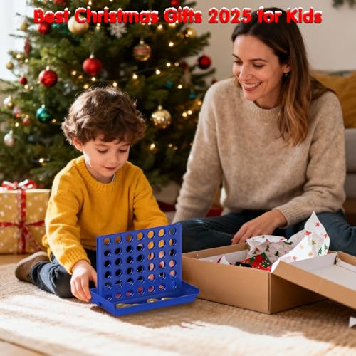 Pup Go Medium Size 4 in a Row Game for Kids Ages 3+, Classic Family Board Game for Kids & Adults, Perfect Educational Toy for Boys Girls, Portable 2-Player Strategy Games Foldable with 6 Spare Discs - color: Medium Size