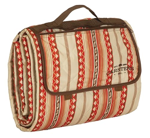 Carstens, Inc. Easy Pack Waterproof Sandproof Picnic Blanket, Lightweight Foldable Outdoor Camping Beach Mat, Large 60"x80", Chinlee Stripe - color: Chinlee Stripe