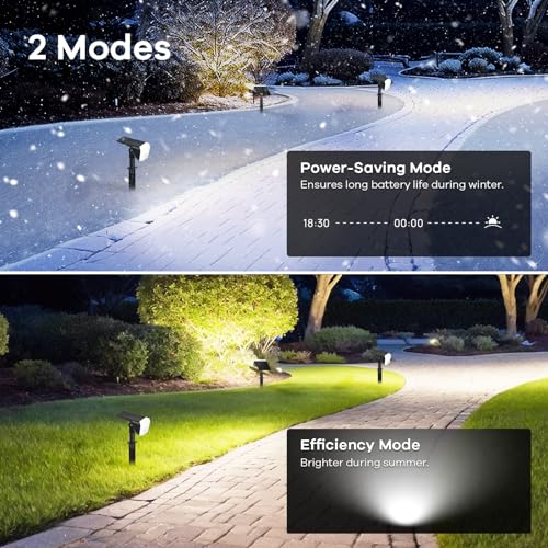 Linkind Solar Spot Lights Outdoor Waterproof IP67, 60 LED Solar Flood Lights 30% High Conversion Landscape Lighting for Garden Yard Pathway (6 Pack, Cool White) - color: Cool White, size: 6 Pack