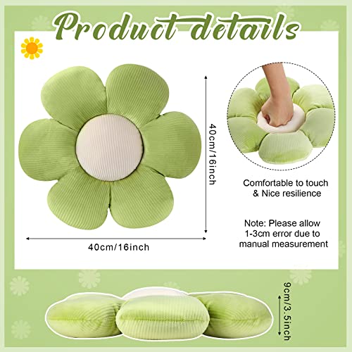 Coume 6 Pcs Flower Floor Pillows - 16 Inch Daisy Throw Pillows Cute Flower Decorative Floor Seat Cushions for Bedroom Home Sofa Chair Couch Decor(Yellow, Pink, Green with White Core) - color: Yellow, Pink, Green, White