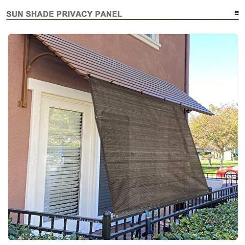 Alion Home Sun Shade Privacy Panel with Grommets and Hems on 4 Sides for Patio, Awning, Window, Pergola or Gazebo - Mocha Brown (10' x 4') - color: Mocha Brown, size: 10' x 4'