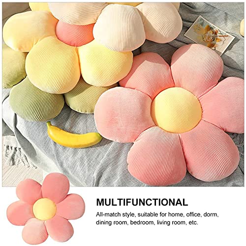 LEHU Flower Pillow, Flower Shaped Seating Cushion -Cute Daisy Pillow for Girls Tweens Room Decor Flowe Floor Pillow for Reading and Lounging Comfy (Pink petals-15'') - color: Pink Petals, size: 15''