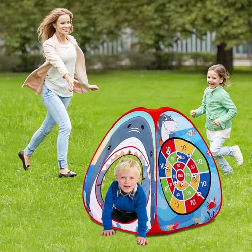 Bean Bag Toss Game Sets for Kids-3-in-1 Corn Hole Games for Kids,Kid Cornhole Game Set,Outside Backyard Outdoor Indoor Party Family Bean Bags Kid Tossing - color: Sharks