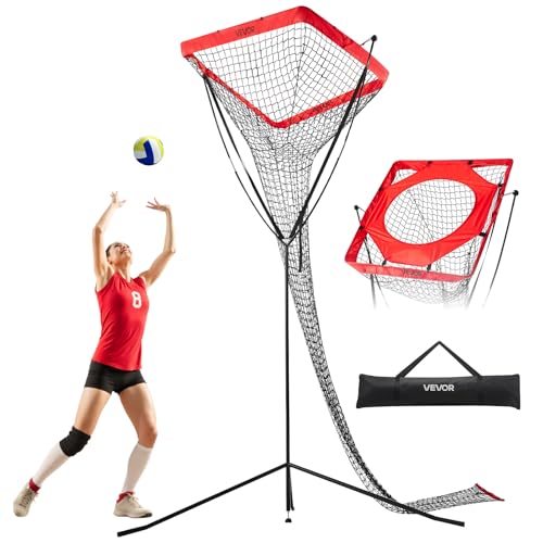 VEVOR Volleyball Training Net System,8 * 11/12 * 11ft/Pitching Practice/Spiking Practice/14 Net,Portable Net Station, Easy Setup Indoor Outdoor Target Net for Serving Spiking Setting - style: Pitching Practice
