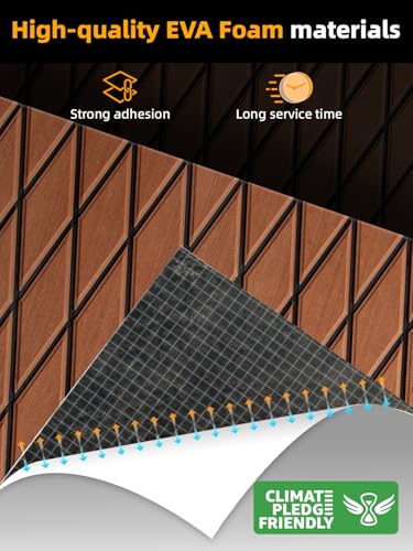 FOCEAN Boat Flooring EVA Foam Boat Decking Marine Mat Non-Slip Self-Adhesive Flooring Sheet for Motorboat Jon Boats Bass Boat Kayak RV Floor, 94.5''x 15.7'', Brown with Black Lines - color: Brown With Black Seam Lines, size: 94.5"L x 15.7"W x 0.2"Th