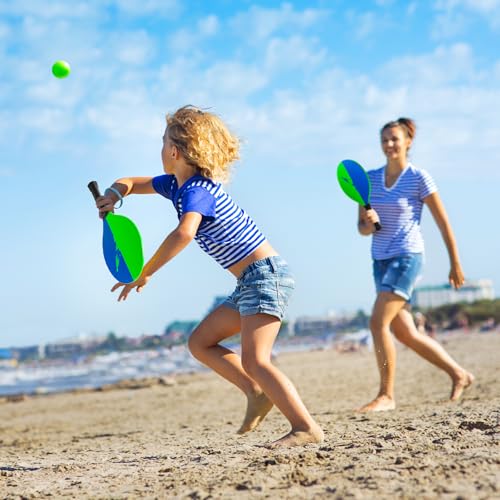 U&C Planet Beach Paddle Ball Set, Badminton Rackets, Family Game for Kids and Adults, Indoor Outdoor Game Backyard Park Camping Yard for Boys, Girls All Ages - color: Blue (Age:7+)