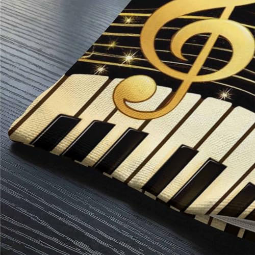 Smooffly Old Vintage Abstract Piano and Music Note Waist Lumbar Cotton Linen Throw Pillow case Cushion Cover for Sofa Home Decorative Oblong 12x20 Inches - color: Swn19