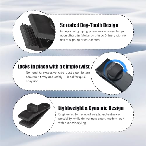20 Pack Tarp Clips with Bungee Balls, Heavy Duty Tarp Tie Downs, Waterproof Lock Grip Tent Clips for Camping, Garden Shade Cloth, Car Cover and Awning, Black - size: 20 PCS