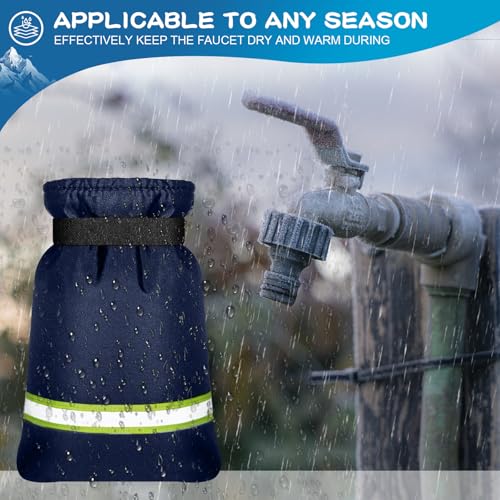 Upgrade Ourdoor Faucet Covers for Winter Freeze Protection, Large Hose Bib Covers for Outside Spigot Cover Socks, 2 Pcs Waterproof & Frost Free Water Pipe Insulated Protector Blue - size: 9.4"W * 6.7"H BLUE 2PCS