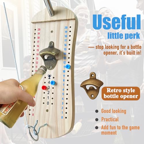 Hook and Ring Toss Game Bottle Opener Ring Toss Game for Indoor Outdoor Party Man (Fun & Competitive Version- Big Size)