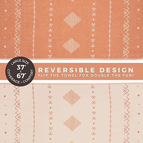 FESHKA Sand Proof Turkish Beach Towel – Oversized, Quick Dry & Lightweight Travel Towel - 100% Organic Cotton Beach Blanket - Perfect for Bath, Pool & Picnic | Gingerbread (Rust) - color: 09 - Rust