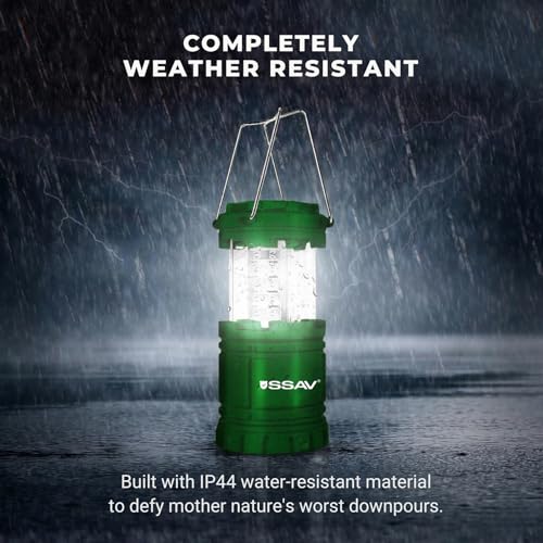 2 Pack LED Camping Lantern, LED Lanterns, Suitable Survival Kits for Hurricane, Emergency Light for Storm, Outages, Outdoor Portable Lanterns, Collapsible (Batteries Included) - color: Green