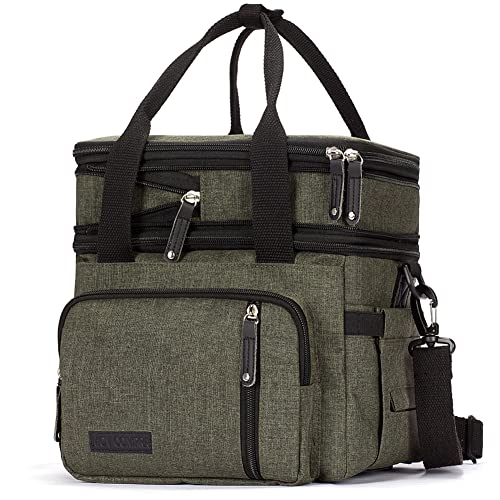 Lunch Bag for Women Men,Insulated Lunch Box,Leakproof Lunch Cooler Bag,Army Green Lunch Tote Bag for Work（Green） - color: Green