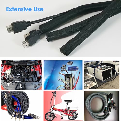 Dog and Cat Cord Protector – Pet-Proof Cable Guard for Wires and Cords – Prevents Pets from Chewing and Damaging Cables – Flexible & Durable – 10ft, 1/4in Diameter, Black (Self-Sealing Design) - size: 1/4 IN-10 FT