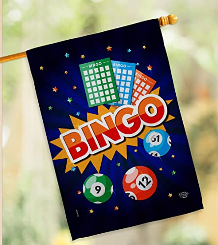 Bingo Garden House Flag Set Interests Game Bunco Night Dice Poker Hobbies Leisure Activity Decoration Banner Small Yard Gift Double-Sided, Made in USA