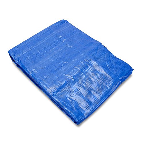 Grizzly Tarps by B-Air 8' x 10' Large Multi-Purpose Waterproof Heavy Duty Poly Tarp with Grommets Every 36", 8x8 Weave, 5 Mil Thick, For Home, Boats, Cars, Camping, Protective Cover, Blue - size: 8X10