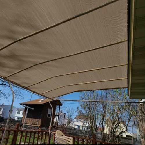 3'x10' Aiwi Space 100% Solid Non-See-Through Privacy Fence Screen Panel, Garden Privacy Fence, Full Privacy Protect for Balcony, Backyard,Porch, Railing and Pool, Khaki - color: Khaki, size: 3×10ft