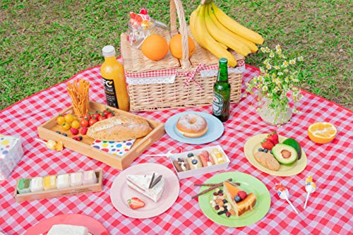 POSATE 60PCS Colorful Disposable Plastic Plates, Heavy Duty Plates for Wedding/Party, 30PCS Dinner Plates 10.25’’ and 30PCS Dessert/Salad Plates 7.5’’, Colorful Plates for Party Event - color: Colorful